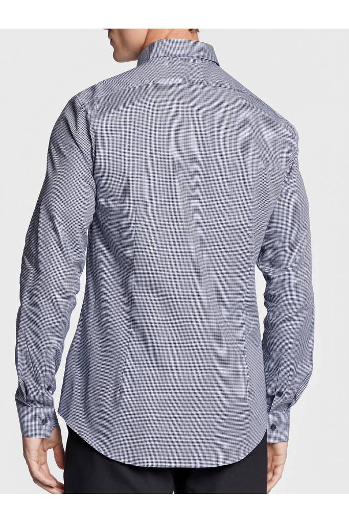 Tył męska koszula w drobną kratę calvin klein K10K108421 Tył męska koszula w drobną kratę calvin klein K10K108421