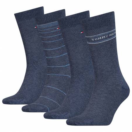 Przód skarpety męskie 4-pack giftbox tommy hilfiger 701220146