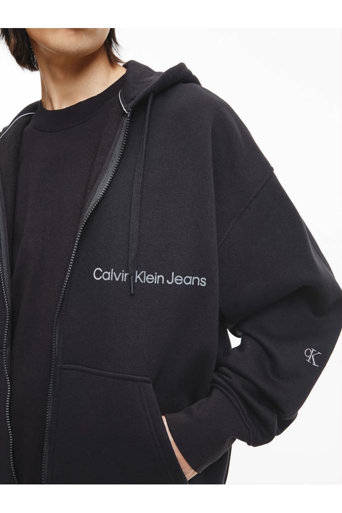 Detal stylizacja męska bluza na zamek z kapturem calvin klein jeans J30J321888 Detal stylizacja męska bluza na zamek z kapturem calvin klein jeans J30J321888