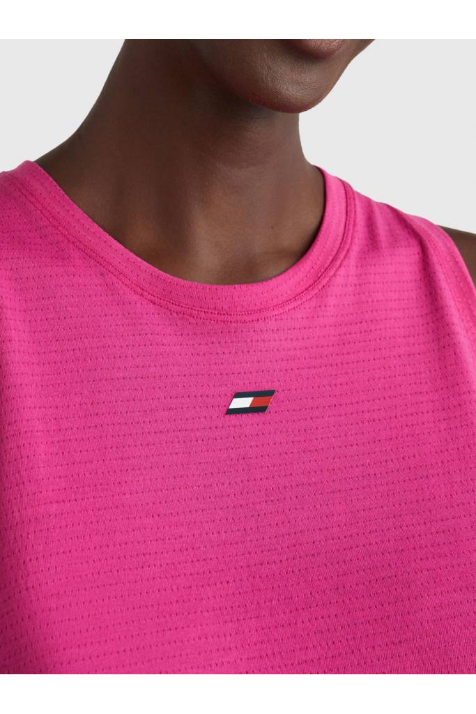 Detal stylizacja damski sportowy top bez rękawów mesh racer tommy hilfiger S10S101390 Detal stylizacja damski sportowy top bez rękawów mesh racer tommy hilfiger S10S101390