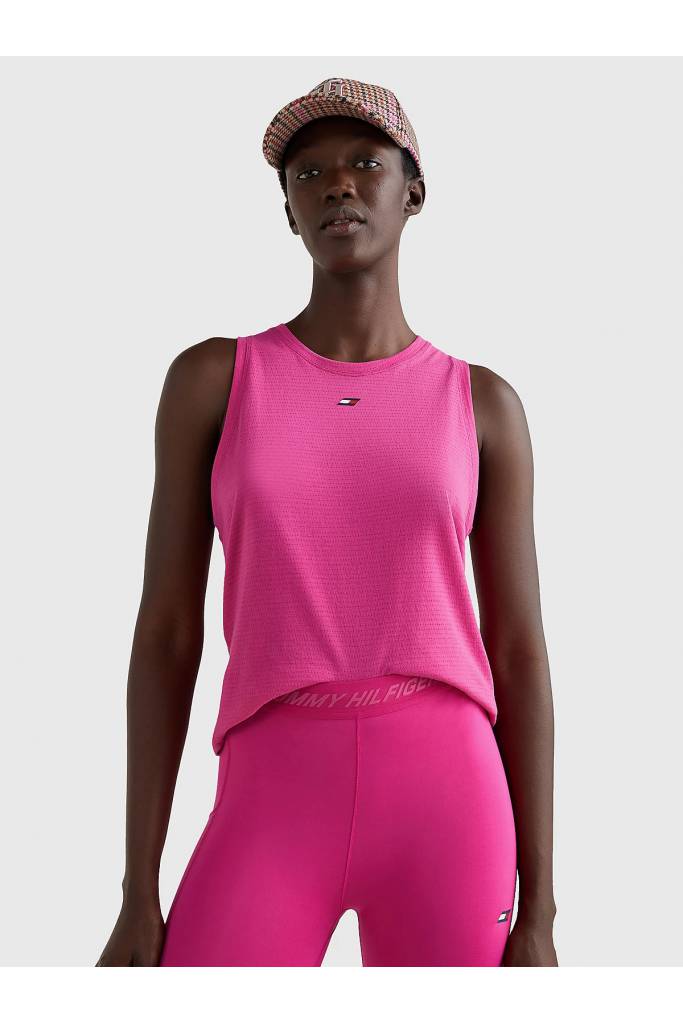 Przód damski sportowy top bez rękawów mesh racer tommy hilfiger S10S101390
