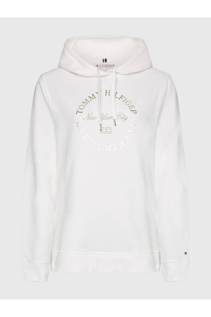 Damska bluza z kapturem złote logo tommy hilfiger WW0WW36572 Damska bluza z kapturem złote logo tommy hilfiger WW0WW36572