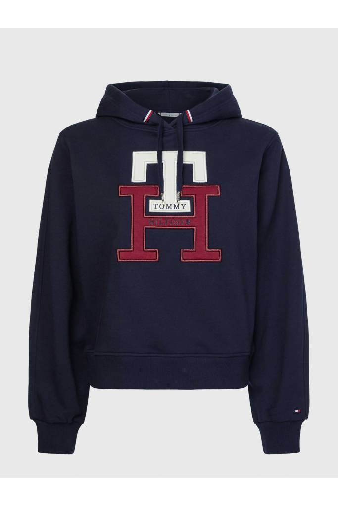 Damska bluza z kapturem monogram tommy hilfiger WW0WW37441 Damska bluza z kapturem monogram tommy hilfiger WW0WW37441