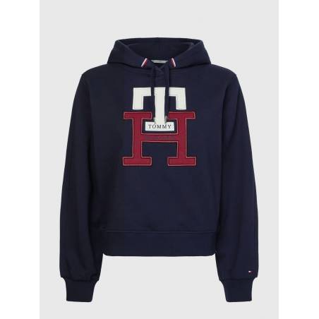 Damska bluza z kapturem monogram tommy hilfiger WW0WW37441