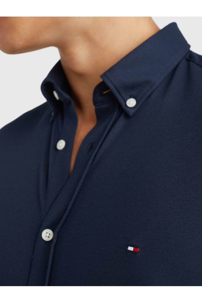 Detal stylizacja męska koszula 1985 knit solid tommy hilfiger MW0MW28341 Detal stylizacja męska koszula 1985 knit solid tommy hilfiger MW0MW28341