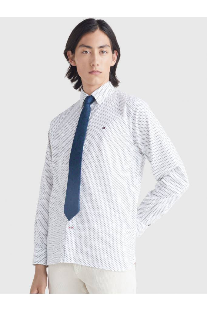 Przód męska koszula geometryczny wzór oxford tommy hilfiger MW0MW28317 Przód męska koszula geometryczny wzór oxford tommy hilfiger MW0MW28317