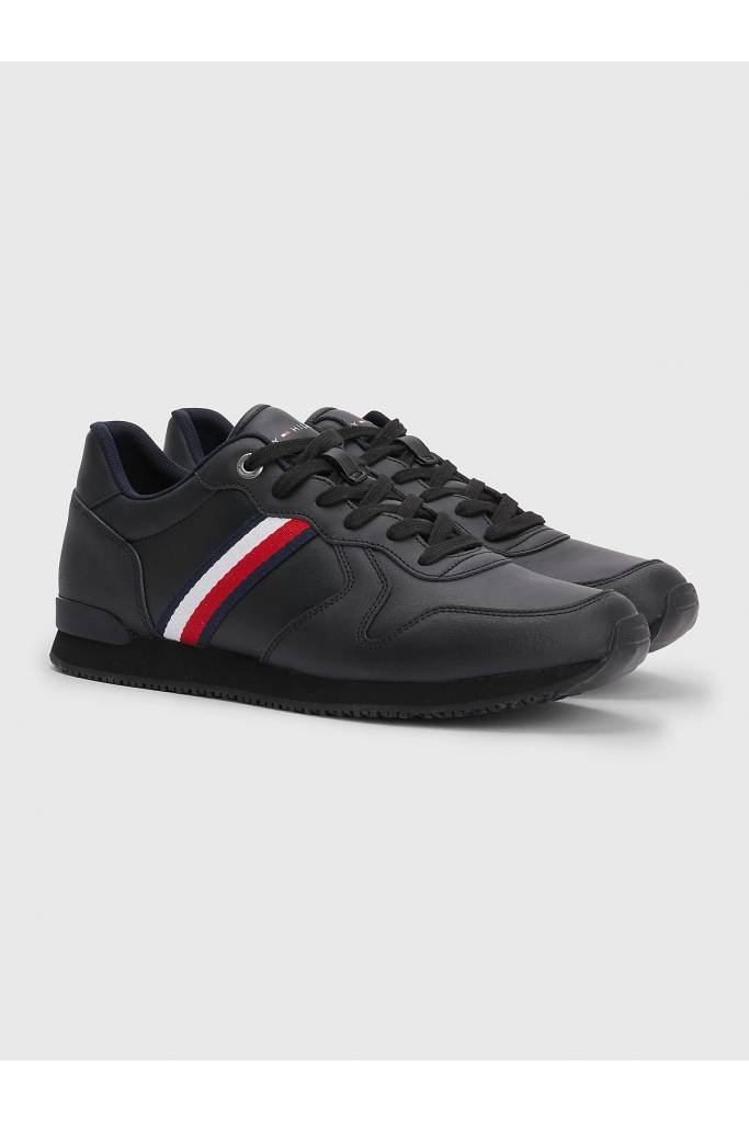Przód męskie sneakersy skórzane iconic runner tommy hilfiger FM0FM04281 Przód męskie sneakersy skórzane iconic runner tommy hilfiger FM0FM04281