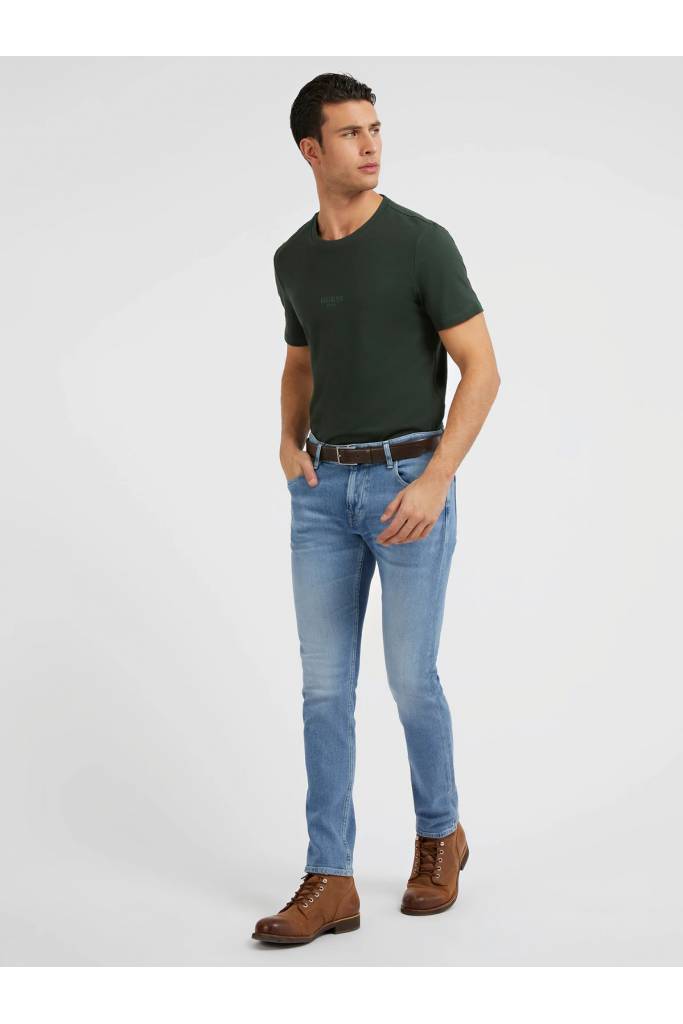 Detal stylizacja męski t-shirt bawełniany z aplikacją aidy guess M2YI72 I3Z11 Detal stylizacja męski t-shirt bawełniany z aplikacją aidy guess M2YI72 I3Z11