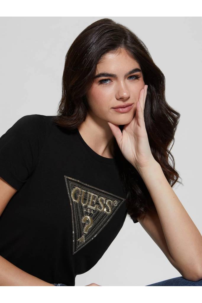 Detal stylizacja damski t-shirt z aplikacją guess W3GI61 K6YW1 Detal stylizacja damski t-shirt z aplikacją guess W3GI61 K6YW1