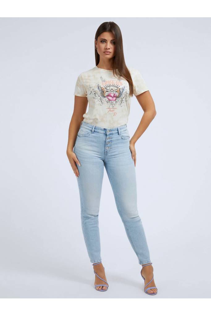 Detal stylizacja damskie jeansy exposed skinny high guess W3GA28 D4MSC Detal stylizacja damskie jeansy exposed skinny high guess W3GA28 D4MSC