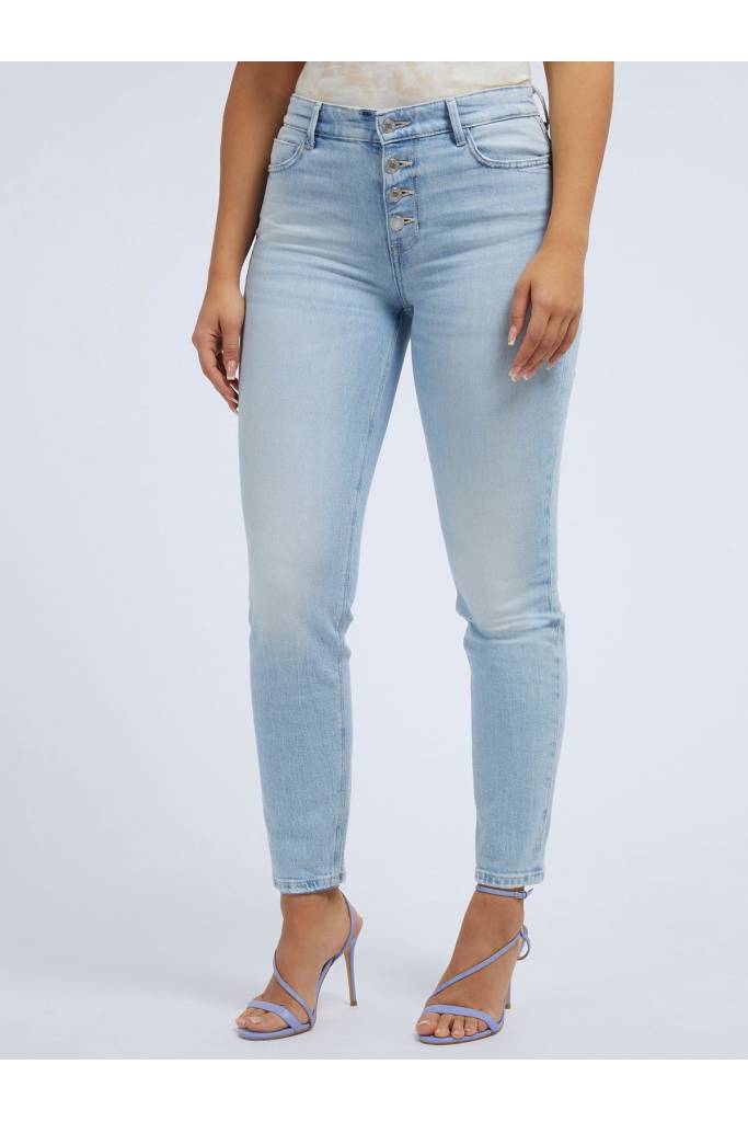 Przód damskie jeansy exposed skinny high guess W3GA28 D4MSC