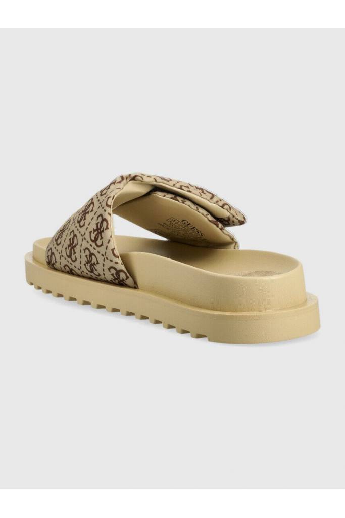 Detal stylizacja damskie klapki logowane fabetzy guess FL6FZY FAL19 Detal stylizacja damskie klapki logowane fabetzy guess FL6FZY FAL19