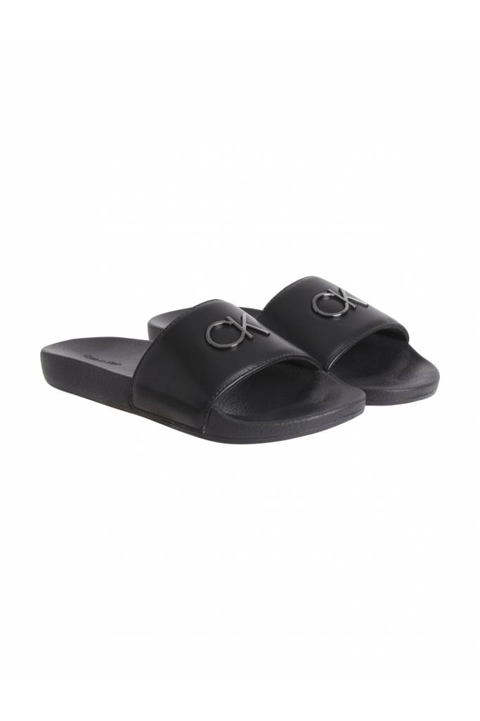 Przód damskie klapki pool slide calvin klein HW0HW01509
