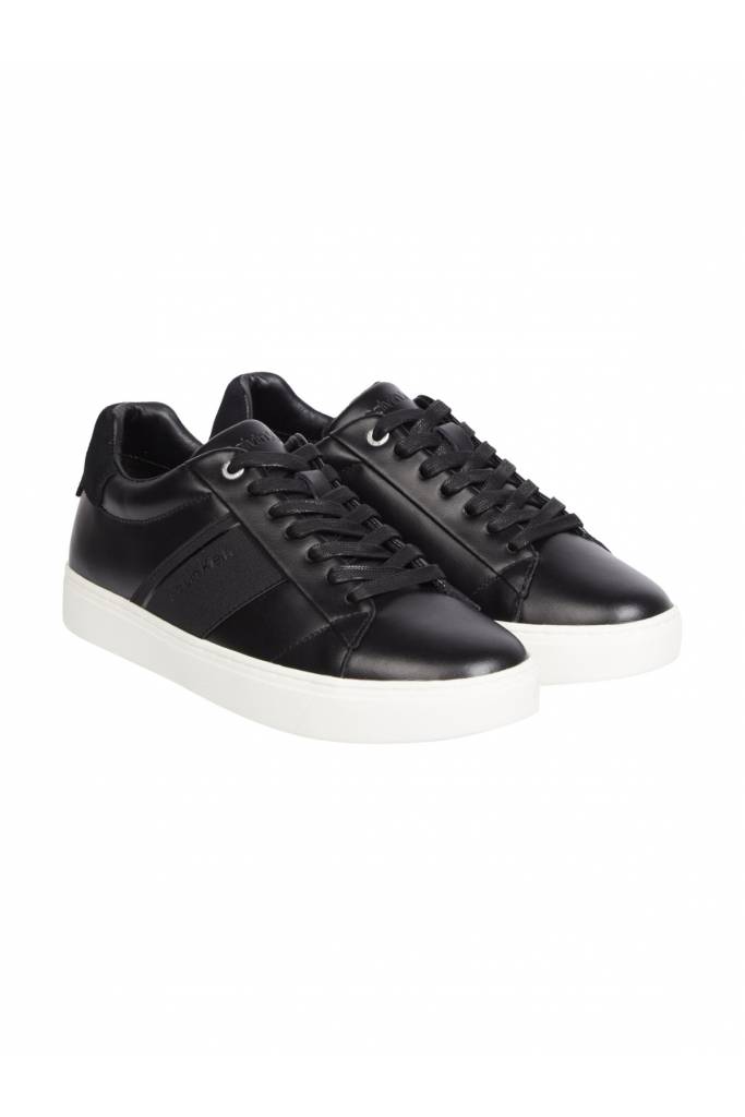 Przód skórzane damskie sneakersy clean cupsole calvin klein HW0HW01415