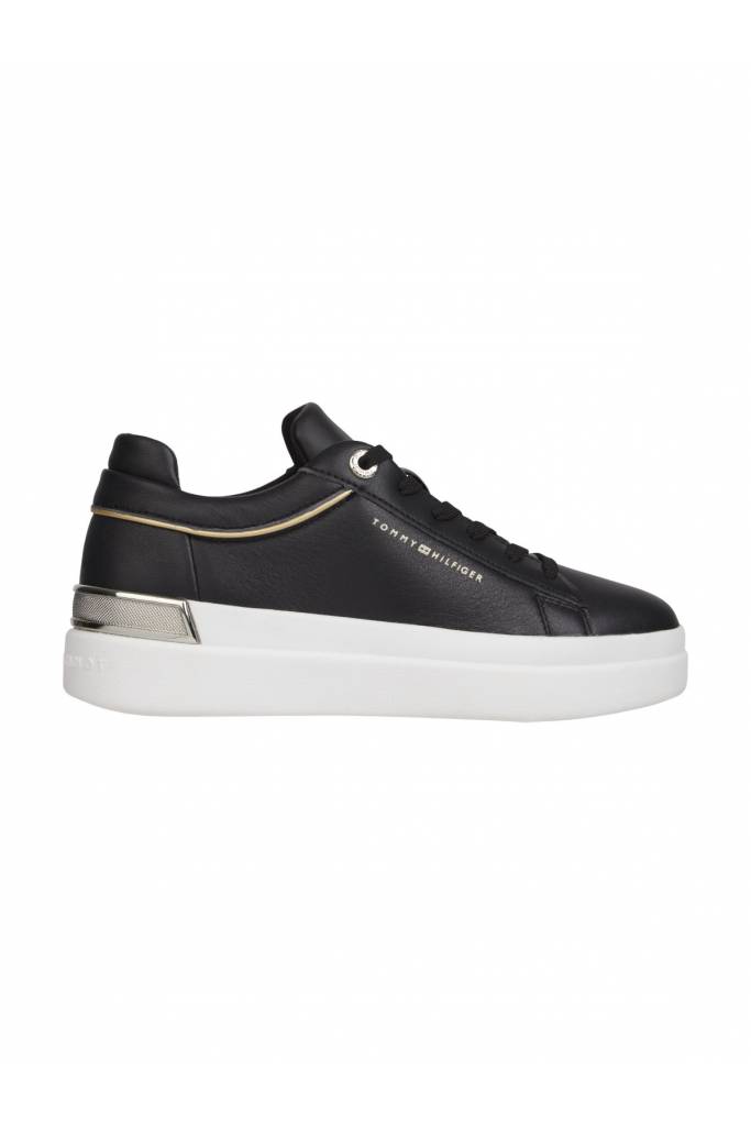 Skórzane damskie sneakersy lux metalic tommy hilfiger FW0FW07030