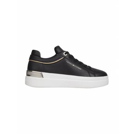 Skórzane damskie sneakersy lux metalic tommy hilfiger FW0FW07030