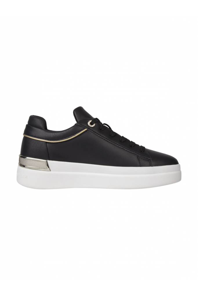 Przód skórzane damskie sneakersy lux metalic tommy hilfiger FW0FW07030