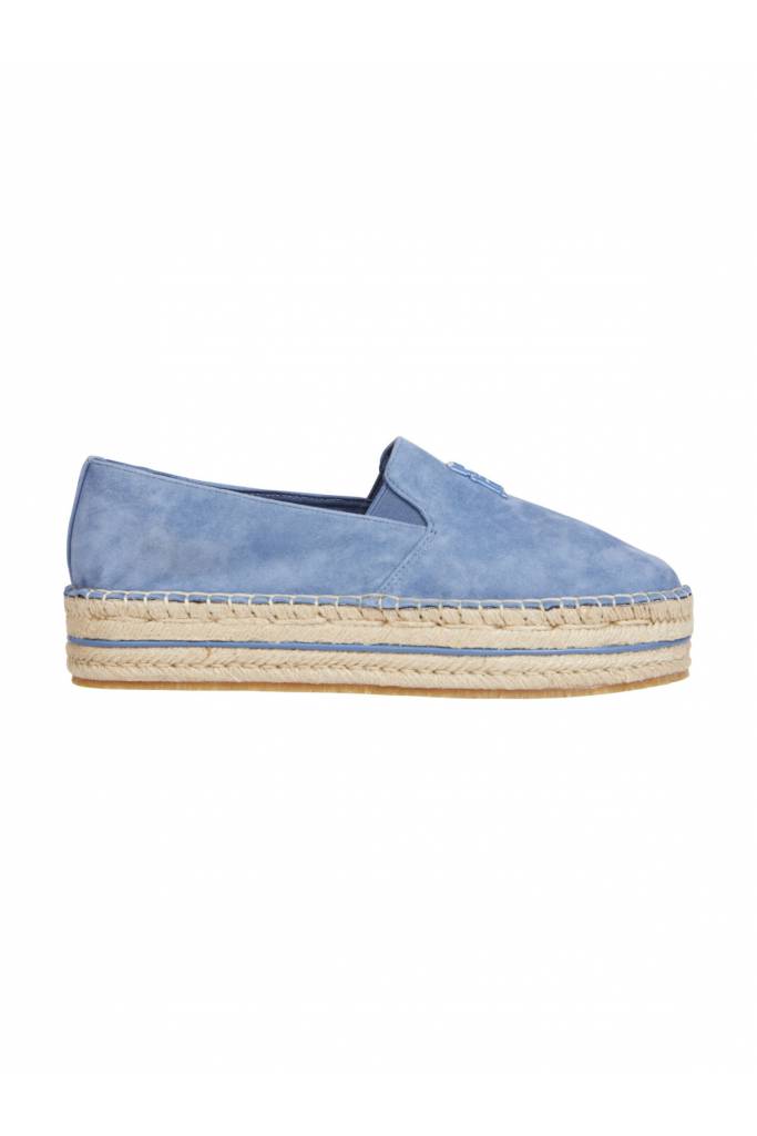 Damskie zamszowe espadryle sygnowane na platformie tommy hilfiger FW0FW07069