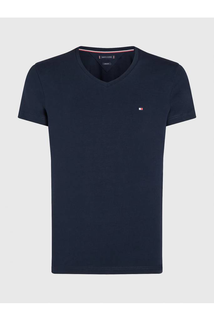 Detal 6 męski t-shirt w serek core stretch tommy hilfiger MW0MW27540 Detal 6 męski t-shirt w serek core stretch tommy hilfiger MW0MW27540
