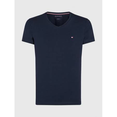 Detal 6 męski t-shirt w serek core stretch tommy hilfiger MW0MW27540
