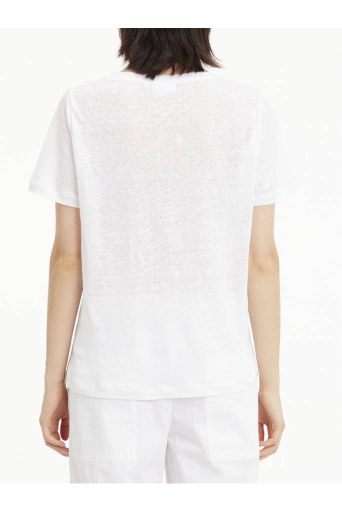 Tył damski t-shirt lniany calvin klein K20K205551 Tył damski t-shirt lniany calvin klein K20K205551