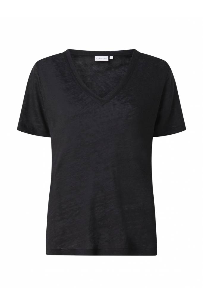 Detal 2 damski t-shirt lniany calvin klein K20K205551 Detal 2 damski t-shirt lniany calvin klein K20K205551