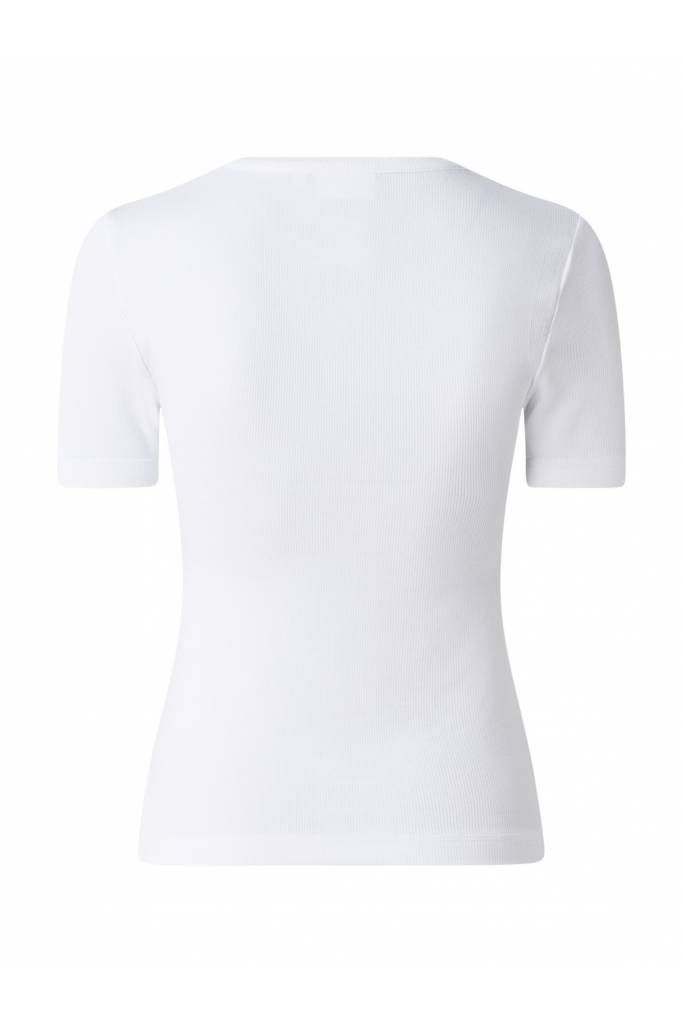 Detal stylizacja damski t-shirt prążkowany calvin klein K20K205547