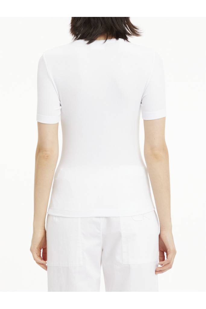 Tył damski t-shirt prążkowany calvin klein K20K205547