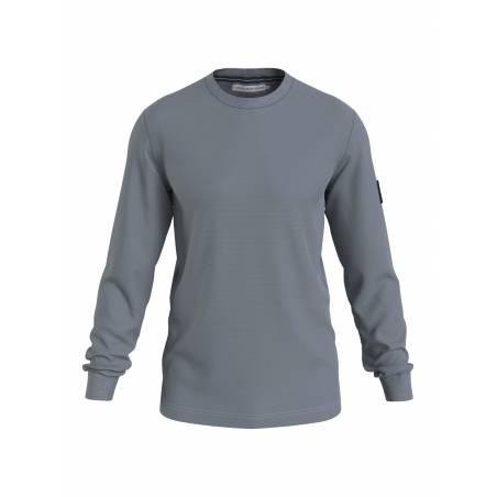 Detal 10 longsleeve męski z bawełny waflowej badge calvin klein jeans J30J316610