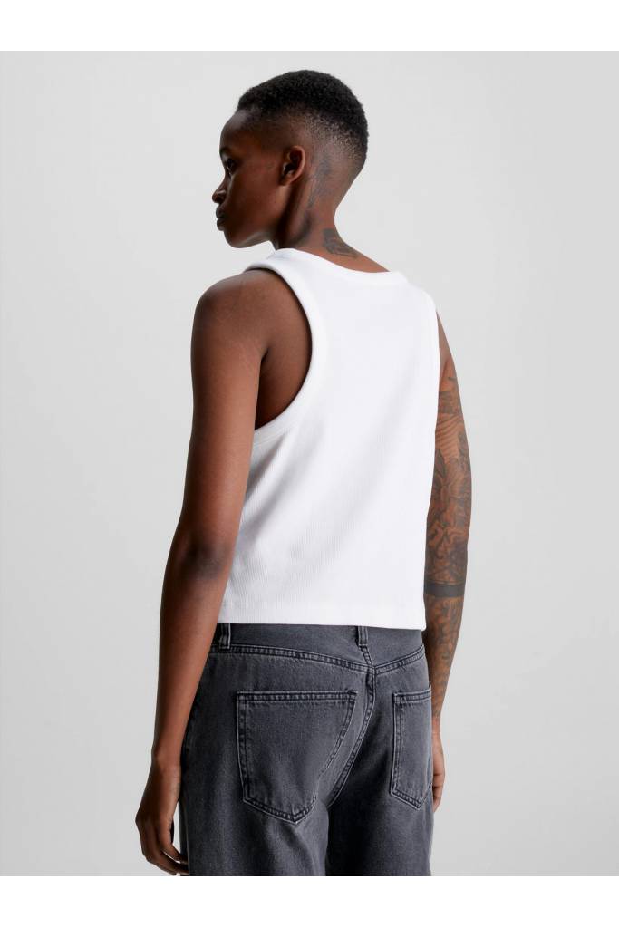 Tył damski top tab rib tank calvin klein jeans J20J221055 Tył damski top tab rib tank calvin klein jeans J20J221055