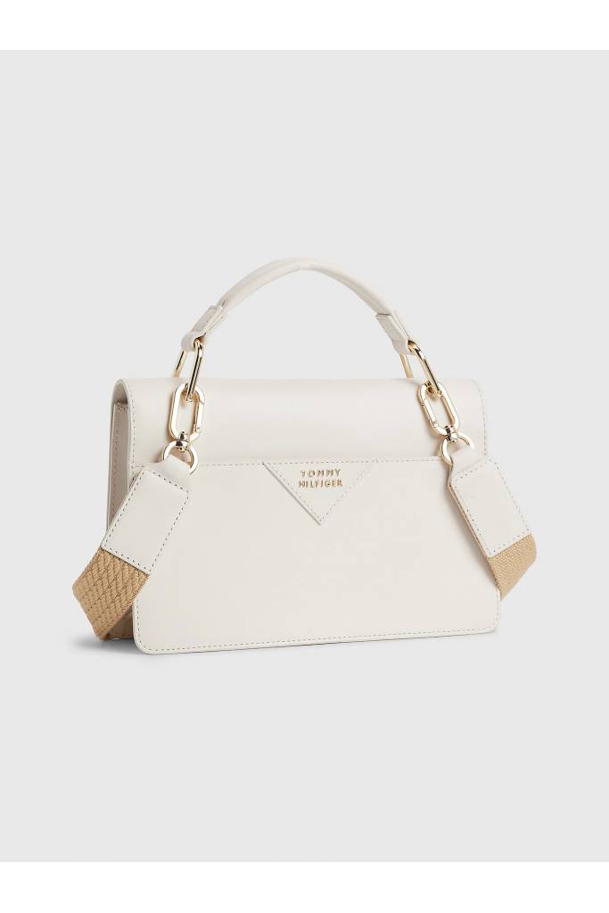 Tył skórzana damska torebka na ramię pushlock tommy hilfiger AW0AW14449 Tył skórzana damska torebka na ramię pushlock tommy hilfiger AW0AW14449