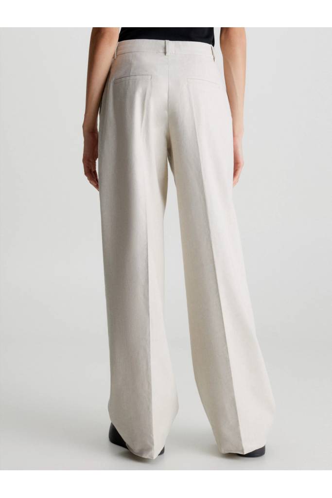 Tył damskie spodnie materiałowe linen tailored calvin klein K20K205226
