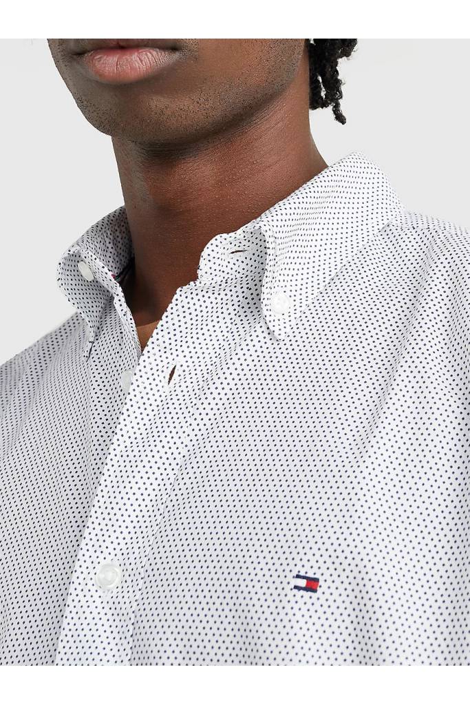 Detal stylizacja męska koszula core flex z mini printem tommy hilfiger MW0MW25036