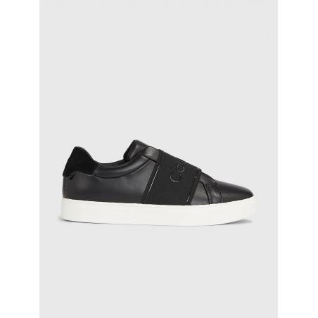 Skórzane damskie sneakersy clean cupsole slip on calvin klein HW0HW01676