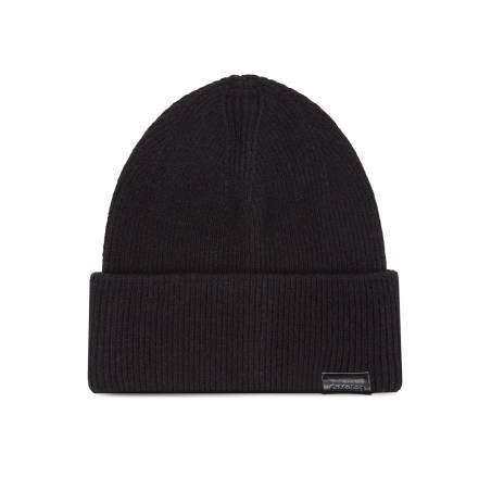 Tył męska wełniana czapka leather patch docker beanie calvin klein K50K510978