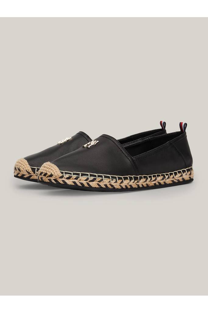 Przód damskie espadryle skórzane flat tommy hilfiger FW0FW07720