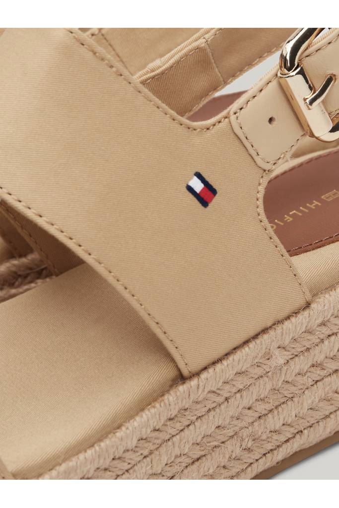 Detal stylizacja damskie sandały na platformie mid wedge tommy hilfiger FW0FW07885