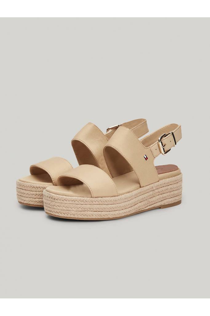 Przód damskie sandały na platformie mid wedge tommy hilfiger FW0FW07885