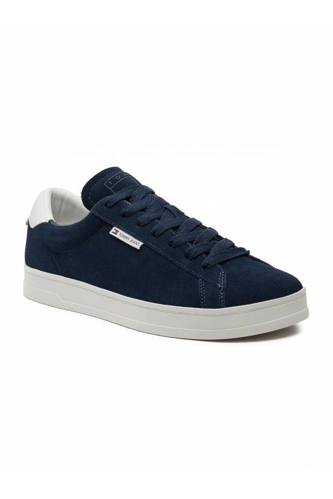 Przód męskie sneakersy zamszowe low cupsole tommy jeans EM0EM01375