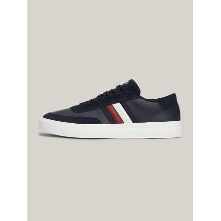 Męskie sneakersy skórzane cupset rwb tommy hilfiger FM0FM04975