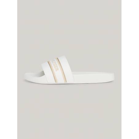 Damskie klapki poolslide webbing tommy hilfiger FW0FW07845