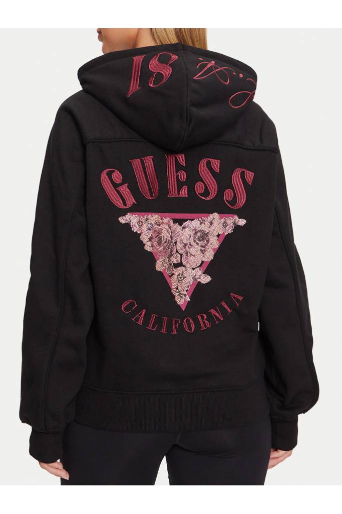 Tył damska bluza z kapturem roses triangle guess W4BQ05 KBY51