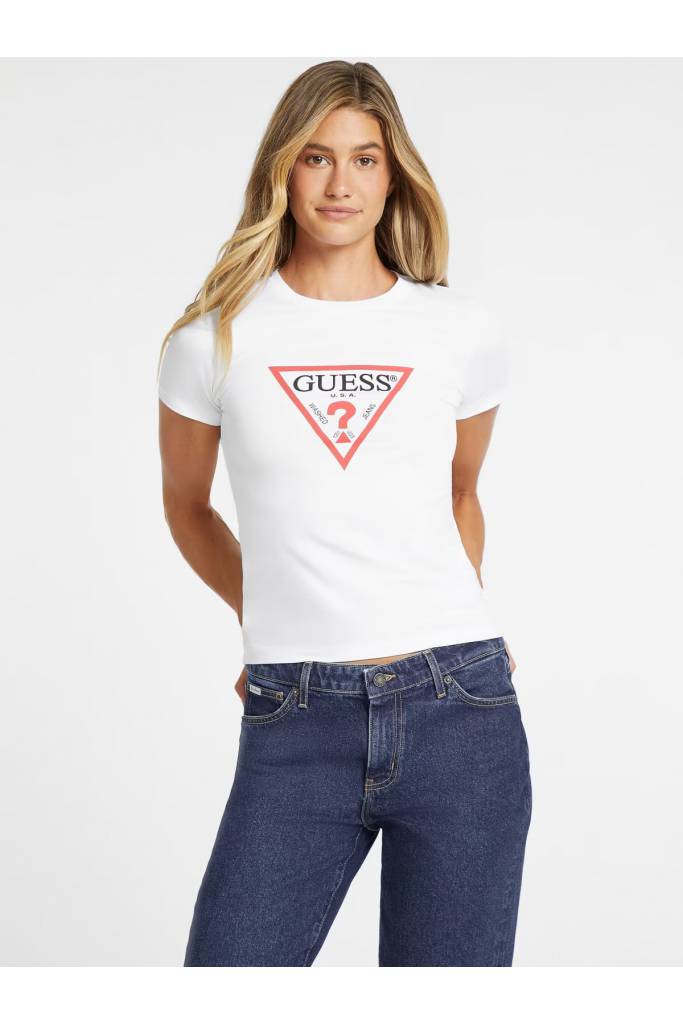 Przód damski t-shirt iconic guess jeans W4YI04 J1314