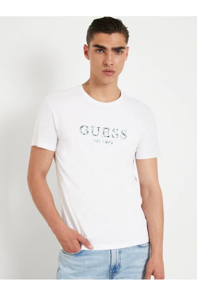 Przód męski t-shirt iridescent guess M4YI38 J1314