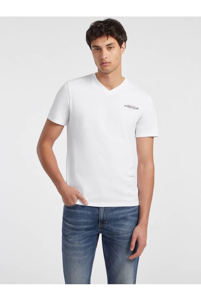 Przód męski t-shirt w serek american guess jeans M4YI50 K8HM0