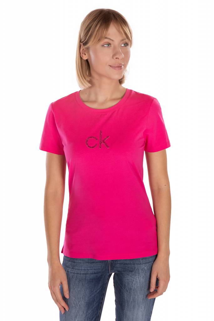 Detal stylizacja calvin klein t-shirt damski lurex K20K202363