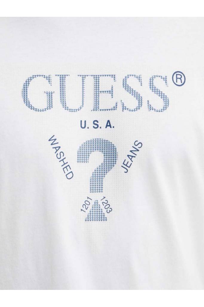 Detal stylizacja męski t-shirt z aplikacją treated triangle guess M4YI05 I3Z14