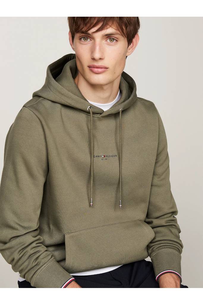 Detal stylizacja męska bluza z kapturem logo tipped hoody tommy hilfiger MW0MW32673