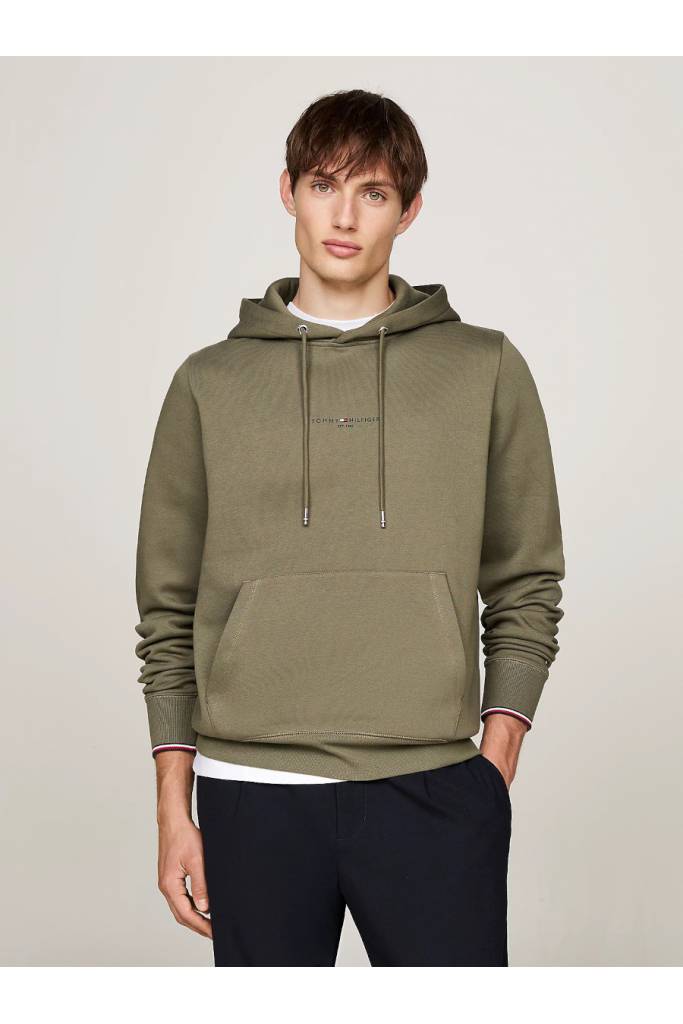 Przód męska bluza z kapturem logo tipped hoody tommy hilfiger MW0MW32673