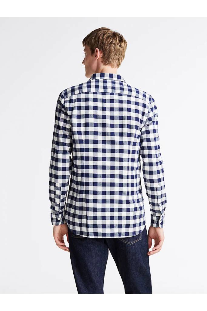 Tył męska koszula brushed gingham sf tommy hilfiger MW0MW36860